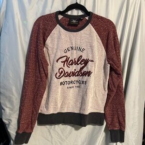 Harley-Davidson Burgundy and Pink Sweatshirt